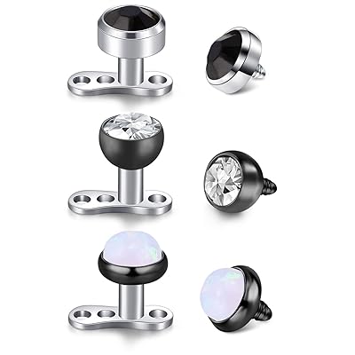 14G Cubic Zirconia Dermal Anchor Set Surgical Maldives Ubuy