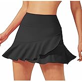G4Free 15"/20" Tennis Skirts for Women Golf Skorts with Pockets High Waist Ruffle Athletic Skirt Inner Shorts