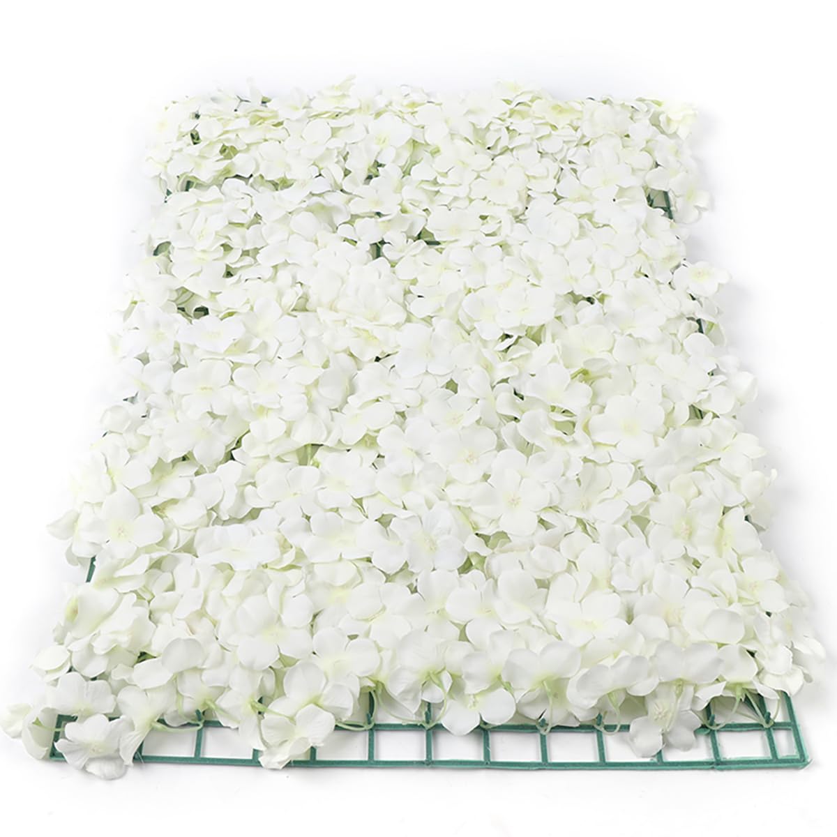 Photo 1 of 20 Pack Flower Wall Panels 16 x 24 inch White Floral Mat 3D Fake Hydrangea Wall Decorative Faux Flower Wall Mat Silk Faux Flowers Backdrop for Photo Background Home Wedding Party