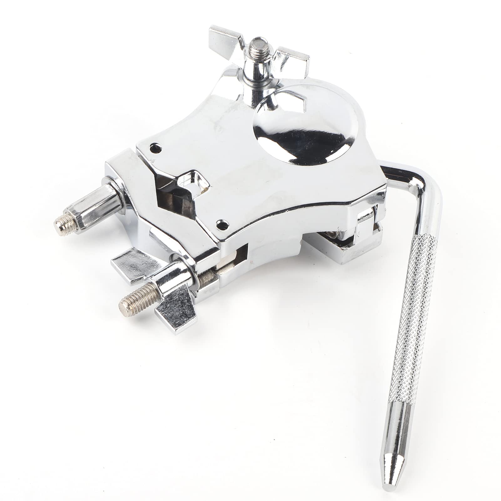 Tom Drum Rack, Zinc Alloy Silver Mutifunction Tom Drum Mount Bracket Chrome Musical Instrument Accessories WC83