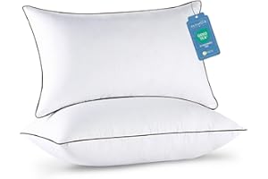 JOLLYVOGUE Pillows Queen Size Set of 2 for Sleeping, Soft and Supportive Bed Pillow with Down Alternative Filling for Side and Back Sleepers, Hotel Collection