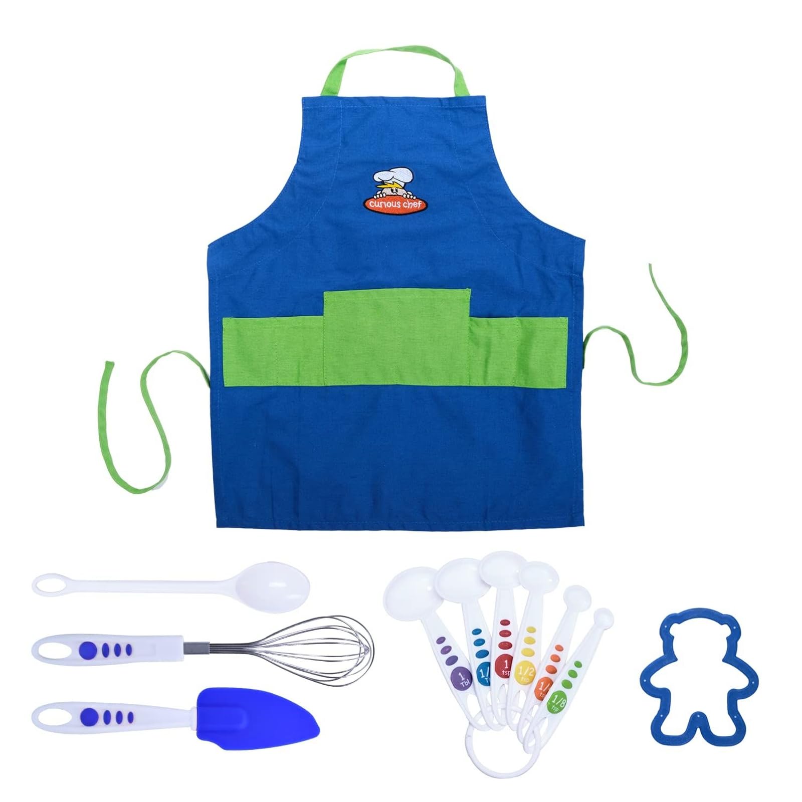 Curious Chef 11 Piece Chef Set in Blue and Green