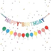 Colorful Happy Birthday Banner, Rainbow Happy Birthday Sign,Birthday Decorations for Girls Boys,Party Decorations for Women Men