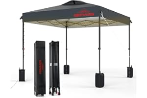 Benass 12x12 Pop Up Canopy, Easy Up Canopy Tent, Heavy Duty Tents for Parties, One Person Set Up Event Tent, Grey
