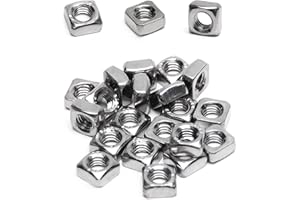 30pcs M8-1.25 Square Nuts, M8 Stainless Steel Square Nut, M8 x 1.25mm 304 SS Nuts, Metric Coarse Thread, No-Spin Square Shape