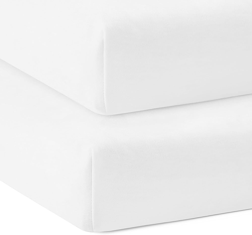 Bloomsbury Mill 140x70cm Cot Bed Sheets Twin Pack Organic Cotton White