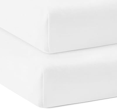 Bloomsbury Mill 140x70cm Cot Bed Sheets Twin Pack Organic Cotton White