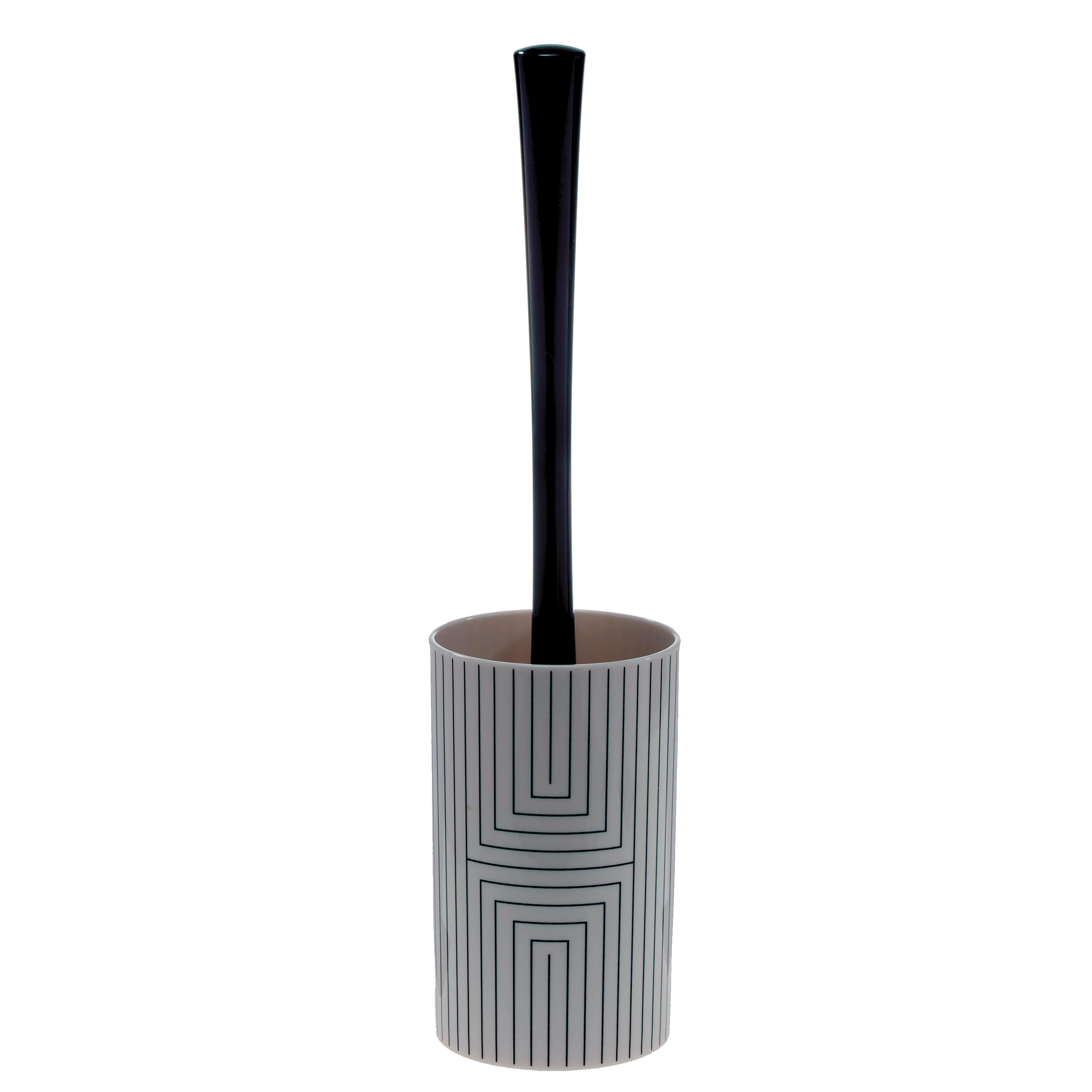 Spirella Graphic Toilet Brush Set White Matt Black