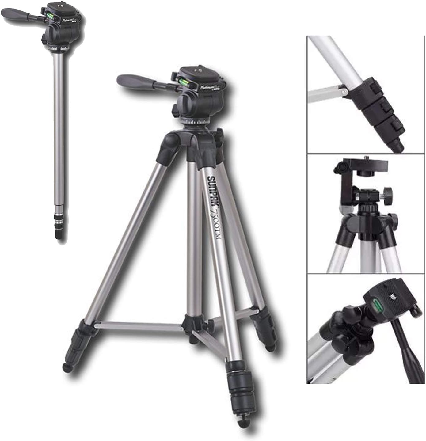 Amazon Com Sunpak Platinum Plus Ultra 7500tm 72 75 Heavy Duty 2 In 1 Tripod Monopod Camera Photo
