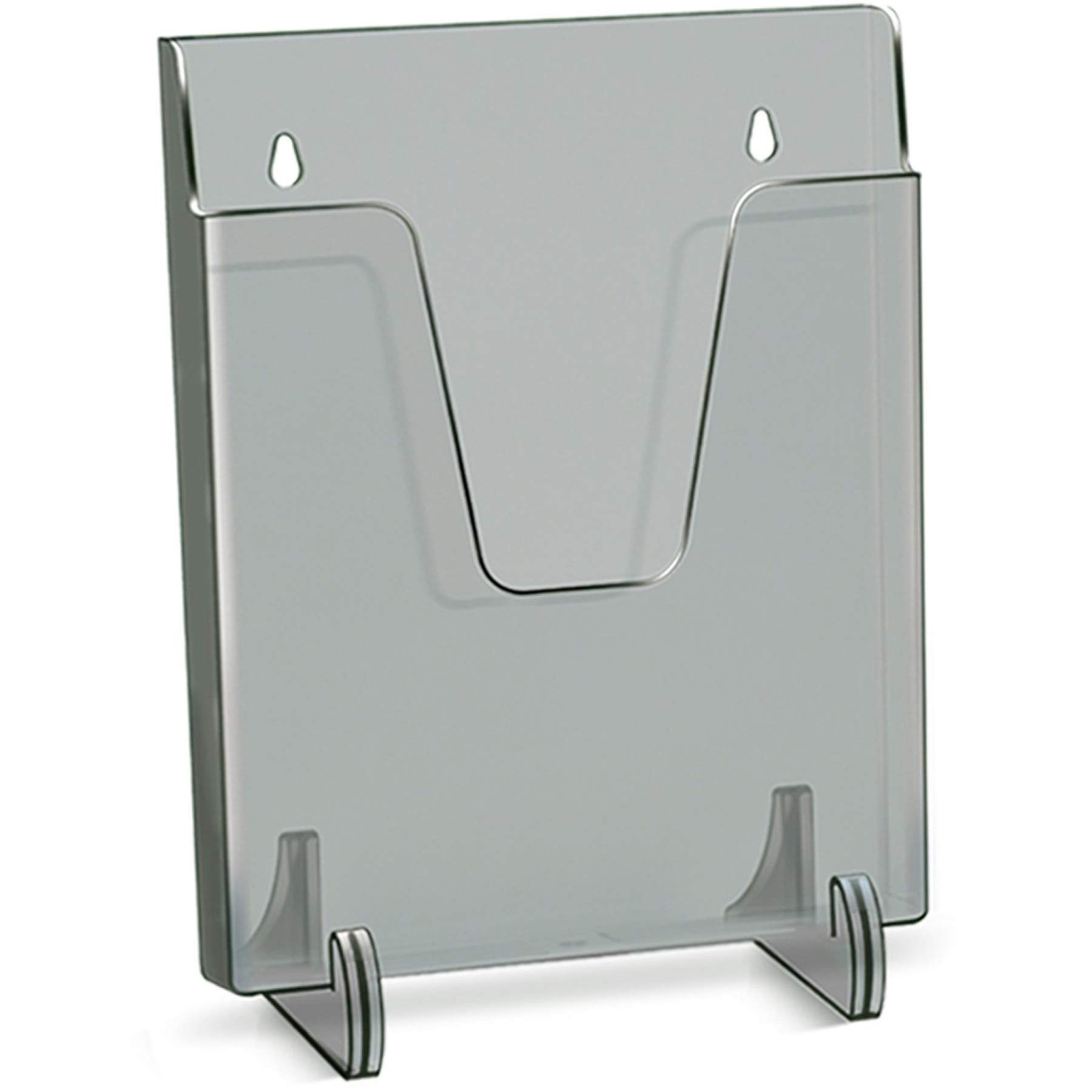 Acrimet Pocket File Holder Vertical Design Brochure Display (for Wall Mount or Countertop Use) (Removable Supports Included) (Letter Size) (Smoke Color)