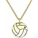 Sports Mom Necklace - Stainless Steel, Gold Silver Rose Gold - Soccer Basketball Baseball Volleyball Football, Sports Fan Jewelry for Women - For Game Day - Athletic & Team Spirit Jewelry for Fans, Players & Moms