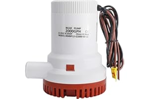 YaeMarine Boat 12V 2000 GPH Non Automatic Bilge Pump Submersible Pump Boat Marine Plumbing Electric Bilge Pump Hose ID 29mm 1