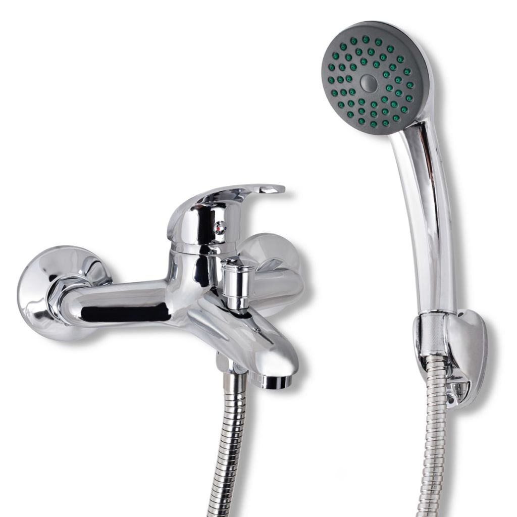 vidaXL Kit de Douche Chrome Salle de Bain Toilette Mitigeur Douchette de douche vidaXL Kit de Douche Chrome Salle de Bain Toilette Mitigeur Douchette de douche