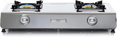 NJ The Right Choice NGB-200 Portable 2 Burner LPG Gas Stove 24 500 BTU
