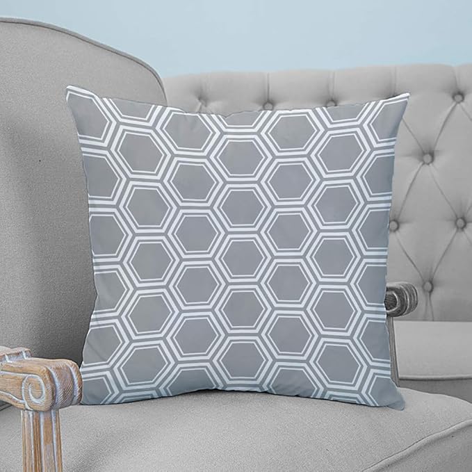 ARTSHOWING Couch Pillow Covers 26x26 inches Grey White Square Pillow