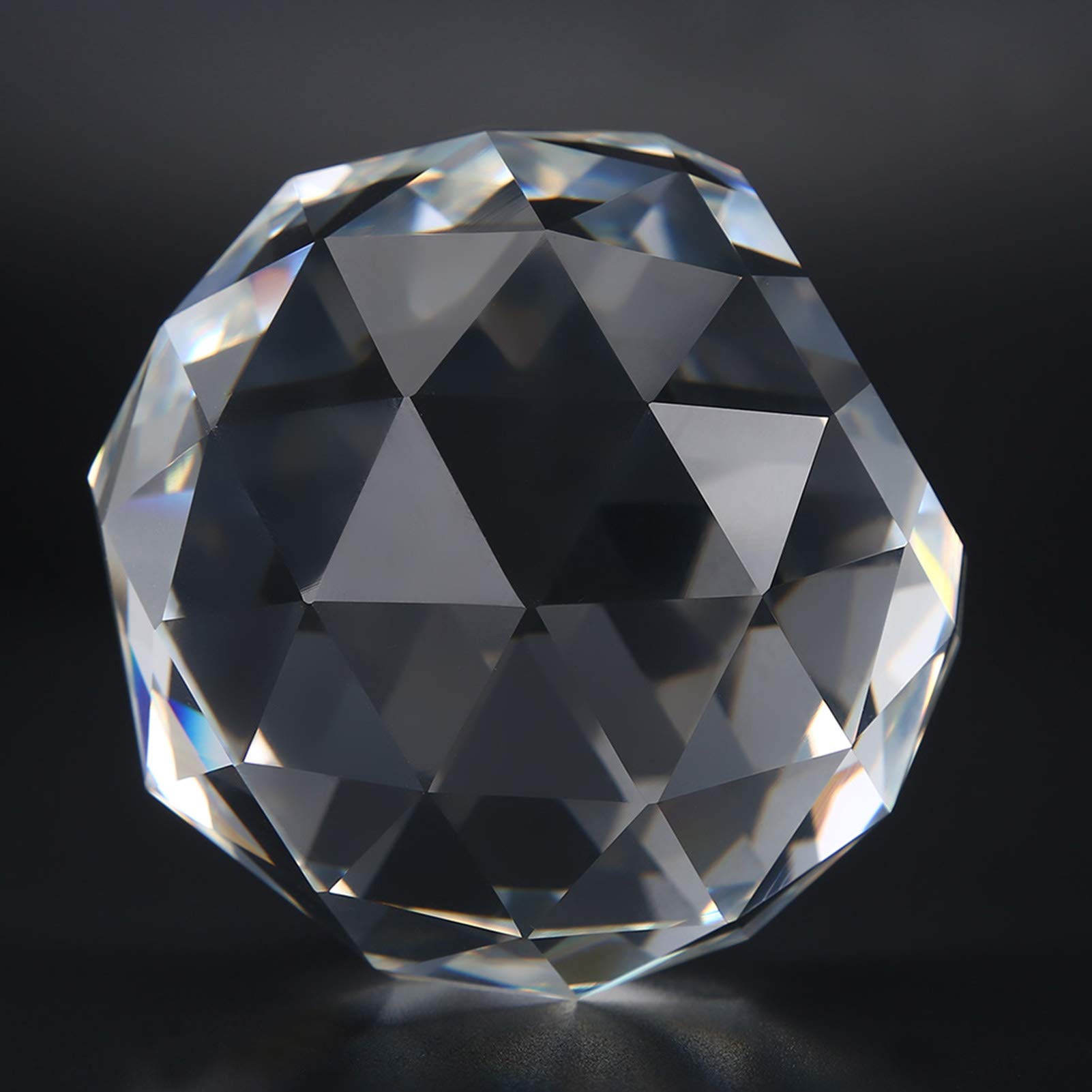 Tnfeeon Glass Ball, 60/80mm Decorative Prisms Crystal Ball Glass Ornaments Photography Home Office Decor Gift(60mm/2.36inch)