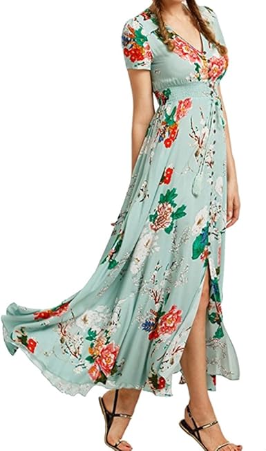 button through maxi dress uk