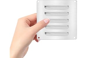 Toyvian Stainless Steel Boat Vent Cover Marine Rectangular Air Louvered Ventilation Grille Flush Mount