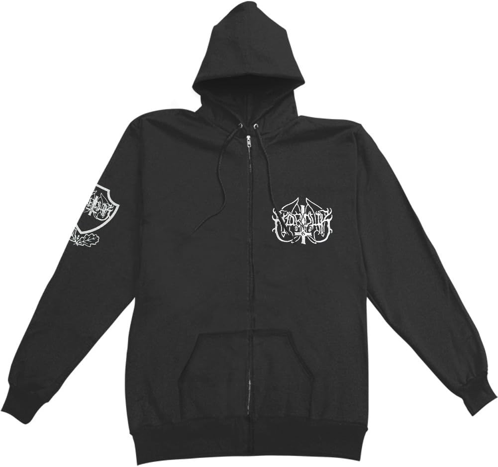 Marduk Men's Panzer Division Zippered Hooded Sweatshirt Black