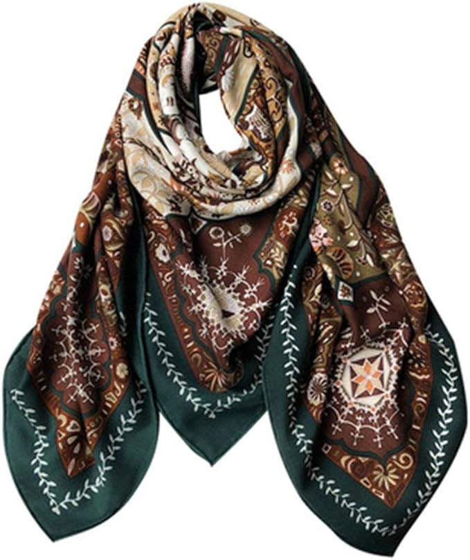 Silk Scarf Women Spring Autumn and Winter Silk and Cashmere Large