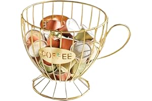 Coffee Pod Storage Basket - Reusable Rustic Metal Wire Organizer,Bar Organization Coffee Pod Cup Storage,for Bar Station Tea 