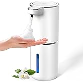 Automatic Soap Dispenser Touchless, USB Rechargeable Automatic Foaming Soap Dispenser, 12.8oz/380mL, 4 Level Adjustable, 1500mAh Smart Wall Mounted for Bathroom Kitchen Dish/Hand Soap