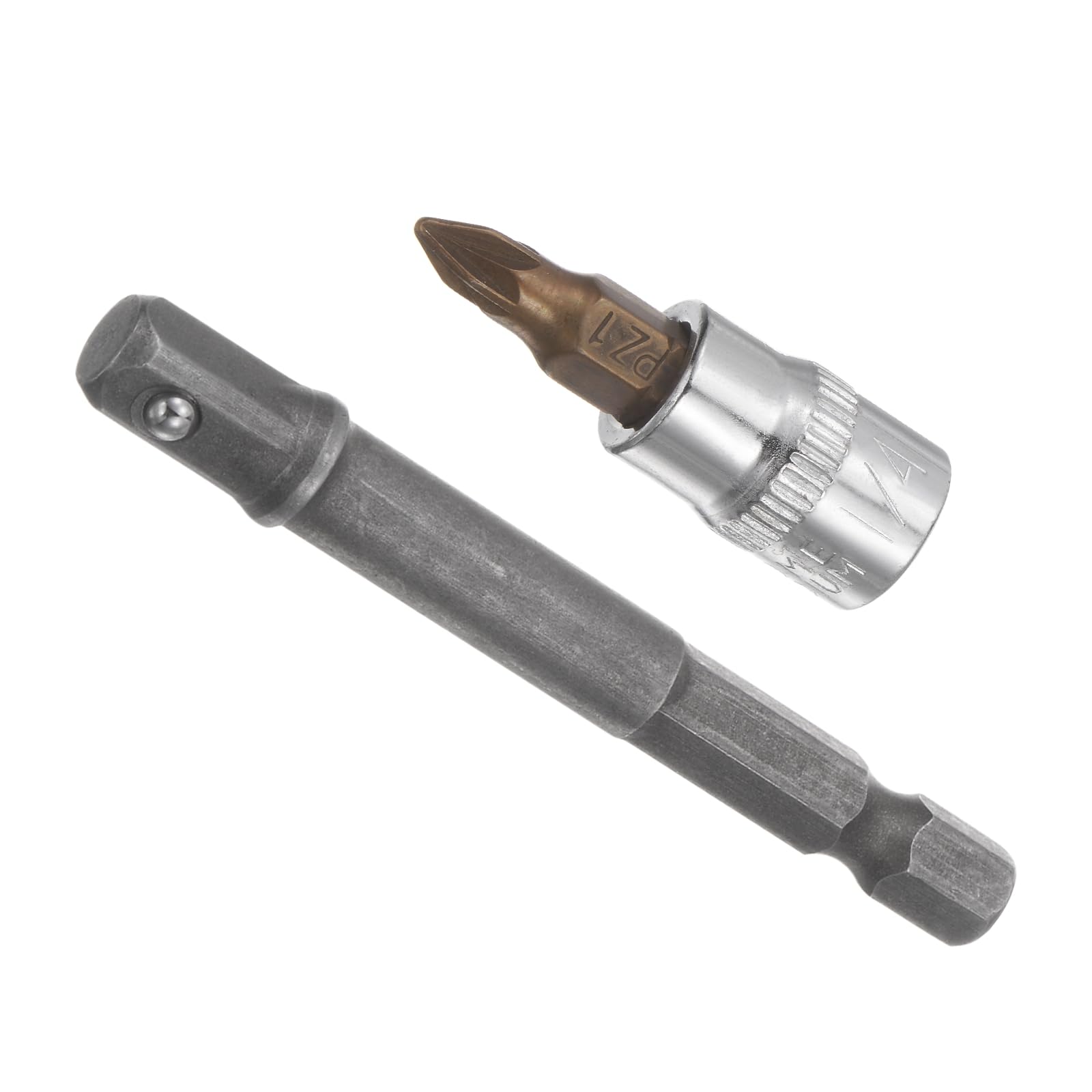 CoCud Cross Slot Bit Socket, PZ1 Bit 1/4" Drive 1.5" Length, CR-V Socket with Socket Extension - (Applications: for Fastener Application)