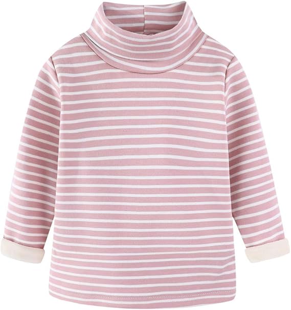 Amazon Littlespring 裏起毛 インナー キッズ タートルネック ボーダー カットソー ぽかぽか 子供服 男の子 女の子 Tシャツ カットソー 通販