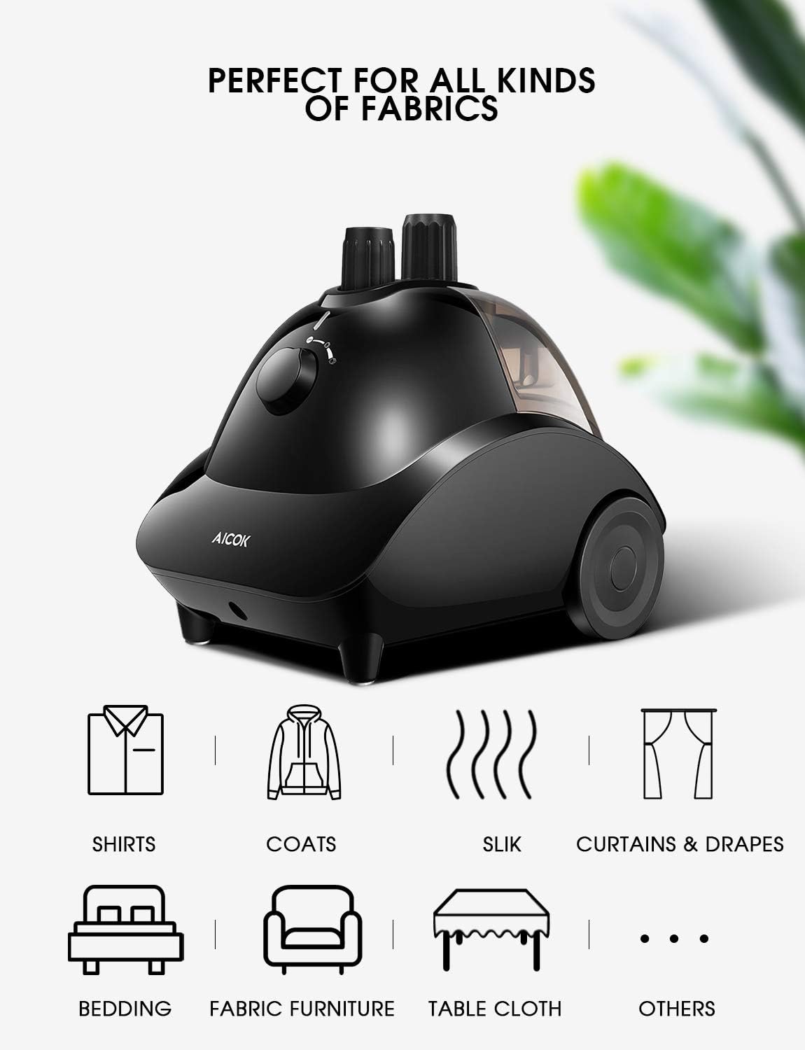 AICOK Clothes Steamer, 1785W Professional Heavy Duty Hanging Garment