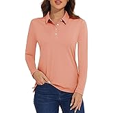 MAGCOMSEN Women's Polo Shirts Long Sleeve Golf Shirt Quick Dry UPF 50+ Sun Protection Lightweight Tennis Shirts