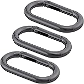 STSTR 3pcs Oval Spring Ring Clips, Metal Keyring Purse Clip, Heavy Duty Opening O Ring Carabiner for Keychains,Backpacks, Keys