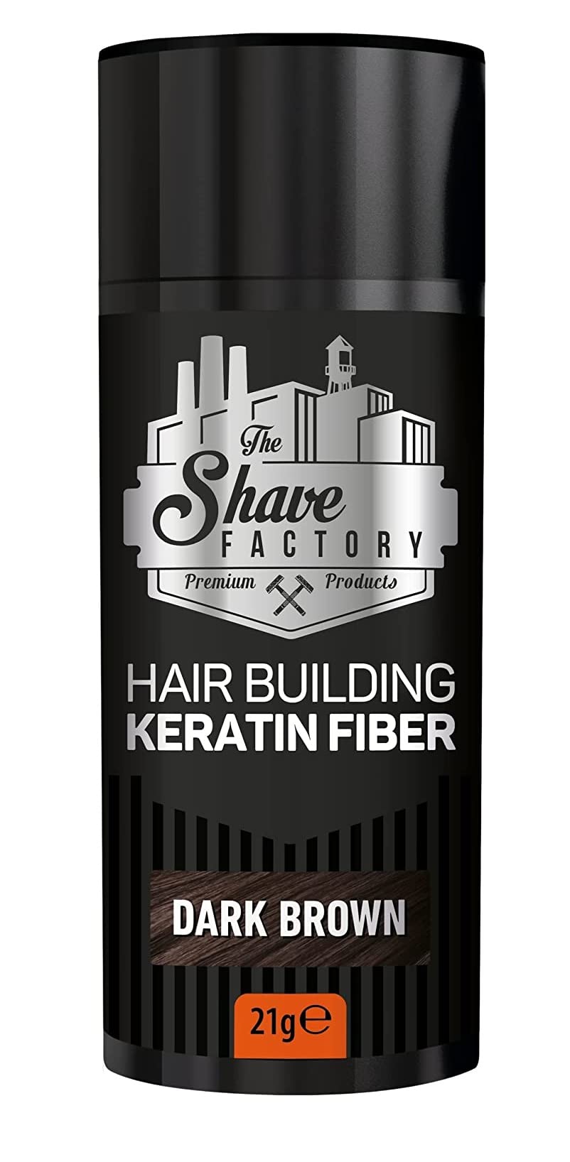 the shave factory Hair Building Keratin Fiber (Powder 21gr, Dark Brown)