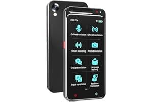 HASLED Language Translator Device, Portable Translator Device with 138 Languages & 4.1" Touch Screen, Smart Voice Photo Translator Real Time, Offline Online Translation for Business Learning Travel (Black)