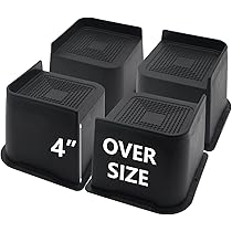 ANNKUT 4 Inch Bed Risers - Heavy Duty Round Furniture Lifts, Supports Up To 6000 Lbs, 4 Pack Black - View #8