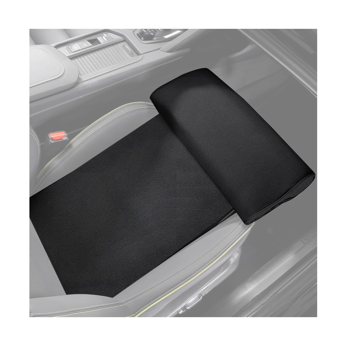 Photo 1 of HZEL Car Seat Extender Leg Support Cushion, Lengthen Memory Foam Vehicle Front Seat Leg Support Extension Pad for Driving, Comfortable Automobile Extended Thigh Pillow, Universal Fit (Black)