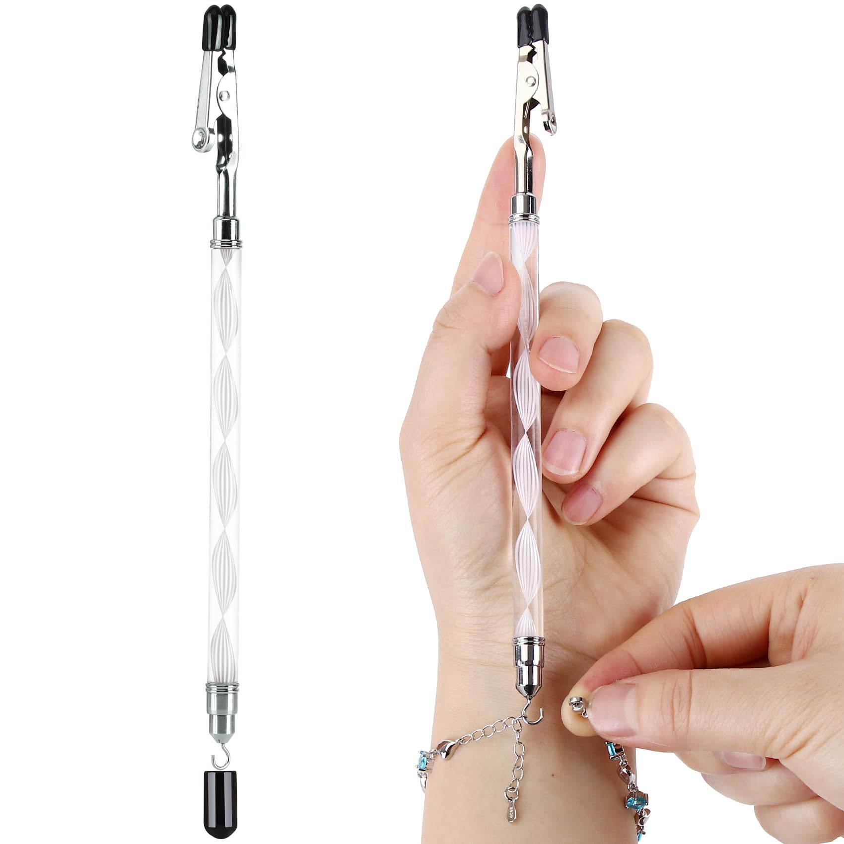 Photo 1 of 2 in 1 Bracelet Helper Tool -WIFORT Bracelet Helper to Put on Yourself, Quick Release Fastening Jewelry Clasp Helpers,Bracelet Assist Tool with Hook for Jewelry, Necklace, 197mm Extended Design