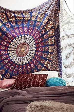 Amazon De Indian Tapestry Wall Hanging Mandala Bedding Single Bohemian Decor Hippie Dorm Room