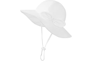EAU LAYAMEN Baby Girl Sun Hat Infant Summer Beach Hats with UPF 50+ Toddler with Wide Brim Strap Outdoor Bucket Hat