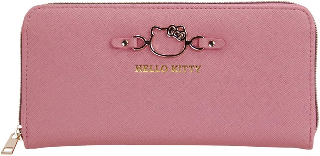 Amazon ハローキティ 財布 レディース キレイ系 長財布 Hello Kitty キティちゃんモチーフ金具 ロングウォレット 小銭入れ カード収納 かわいい ライトピンク 財布