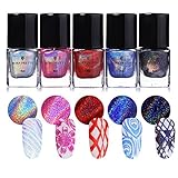 BORN PRETTY Nail Art Holographic Stamping Polish New Style Laser Manicure Plate Printing Normal Nail Lacquer Varnish 5 Colors