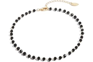 S.J JEWELRY Friendship Gift Handmade Dainty Anklet 14K Gold Plated/Silver Plated Star Lucky Beads Lace Chain Adjustable Foot Chain for Womens