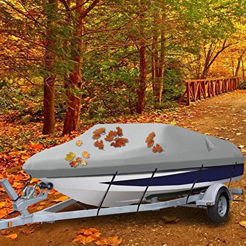 Ogrmar Heavy Duty Trailerable Waterproof Boat Cover with 2 Air Vent