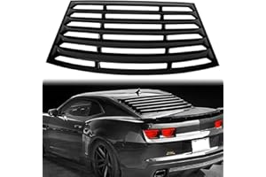 MODILOVER Rear Window Louver, Compatible with 2010-2015 Chevy Camaro (Exclude Convertible), ABS Plastic Gloss Black IKON Style Back Window Windshield Sun Shade Cover Vent