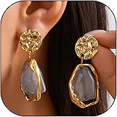Gold Statement Earrings Vintage Brown Earrings Crystal Dangle Earrings for Women Vintage Jewellery Gold Jewelry Outfits Accessories