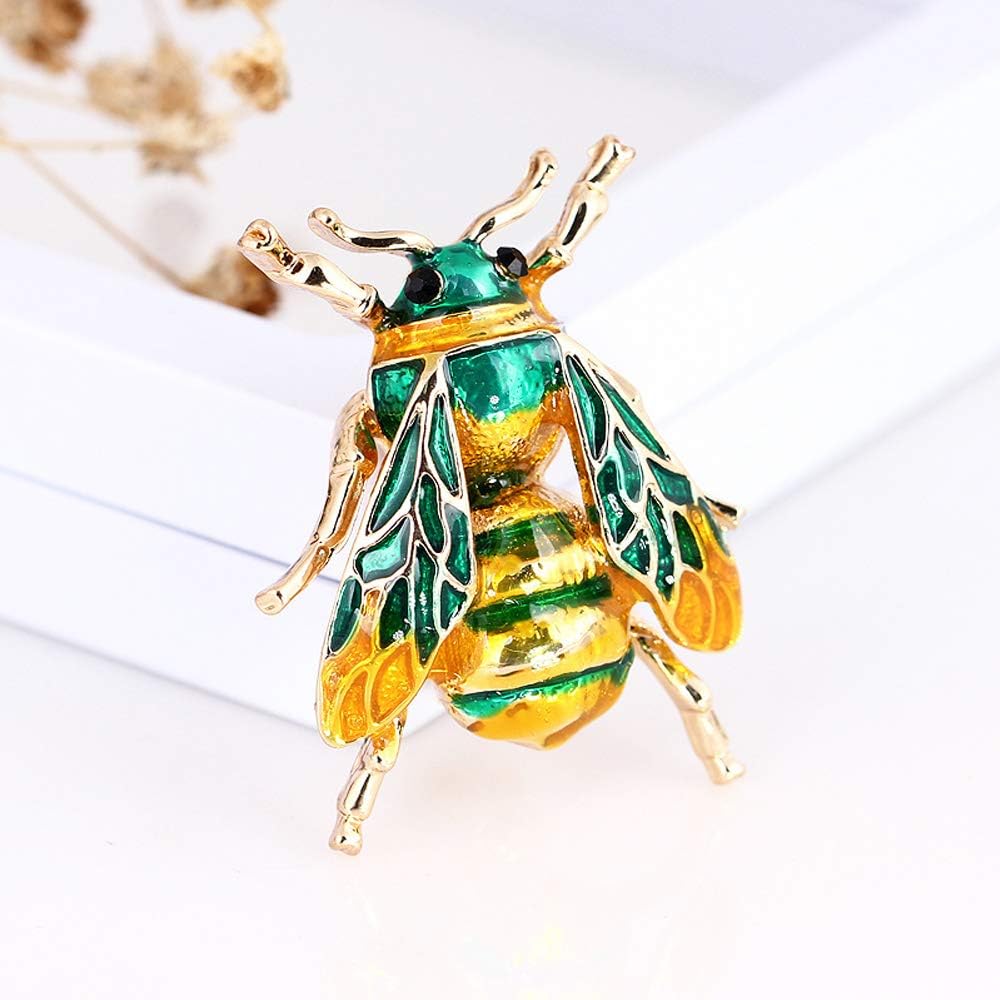 CAILI 3 Bee Brooch, Multi-Color Delicate Brooch, Personalized Drop Enamel Craftsmanship,Perfect Decoration for Ladies and Men (Yellow,White and Green) - Image 3