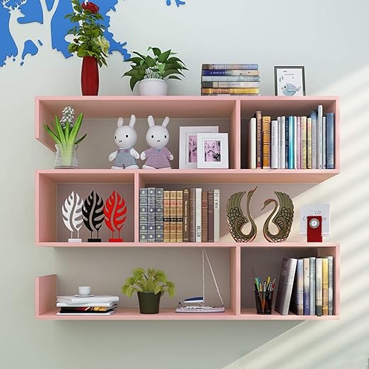 Cylq Estantes Flotantes 3 Capas De Madera Almacenamiento Estante