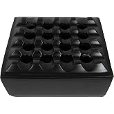 Cigar Ashtray Aluminum Metal Wind Resistant Square Grid Ashtray for all Big Cigars to Cigarillos ,16 Holes Grid Design, Windproof Hand Crafted for indoor and outdoor usage (Black)