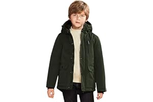 SOLOCOTE Boys Coats Kids Winter Jacket Warm Thick Heavyweight Tough Long Windproof Outwear with Hood