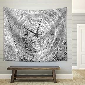 Black and White Brutal Grunge Background Texture Saw Cut of The Wood - Fabric Wall Tapestry Home Decor - 51x60 inches