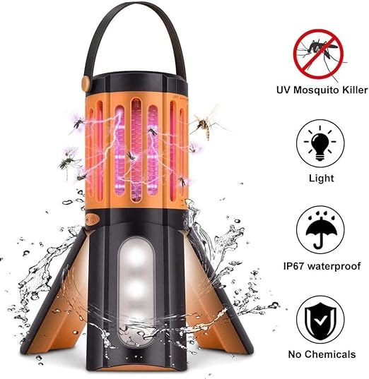 DIF Camping Mosquito Killer Lamp, 2 en 1 luz Flytrap Camping Linterna